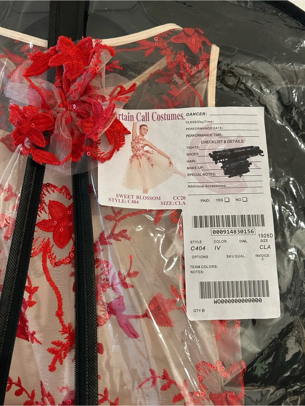 Nude and Red Floral Tulle Party Dress for Girls by